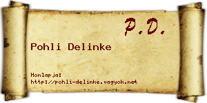 Pohli Delinke névjegykártya